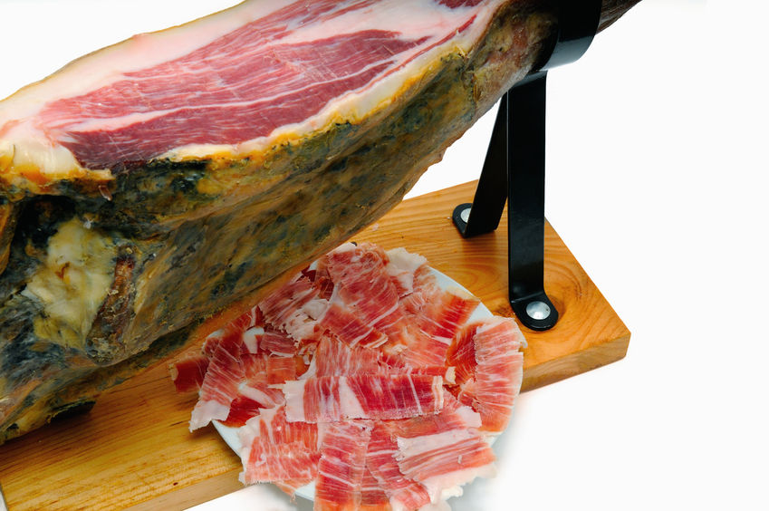 Detail of Ibérico ham, one of the sectors which most uses security seals